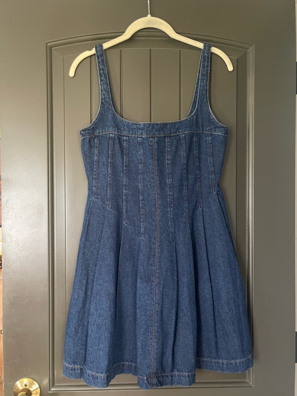 reformation denim mini dress